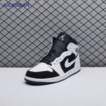 Air Jordan 1 Mid White Black Unisex - Image 2