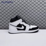 Air Jordan 1 Mid White Black Unisex - Image 4