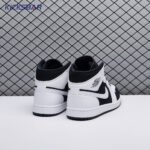 Air Jordan 1 Mid White Black Unisex - Image 7